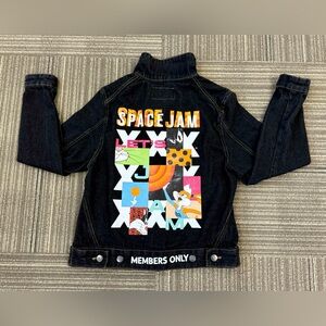 Looney Tunes Space Jam Members Only Black Denim Jacket Coat Large Lola Bunny Lg